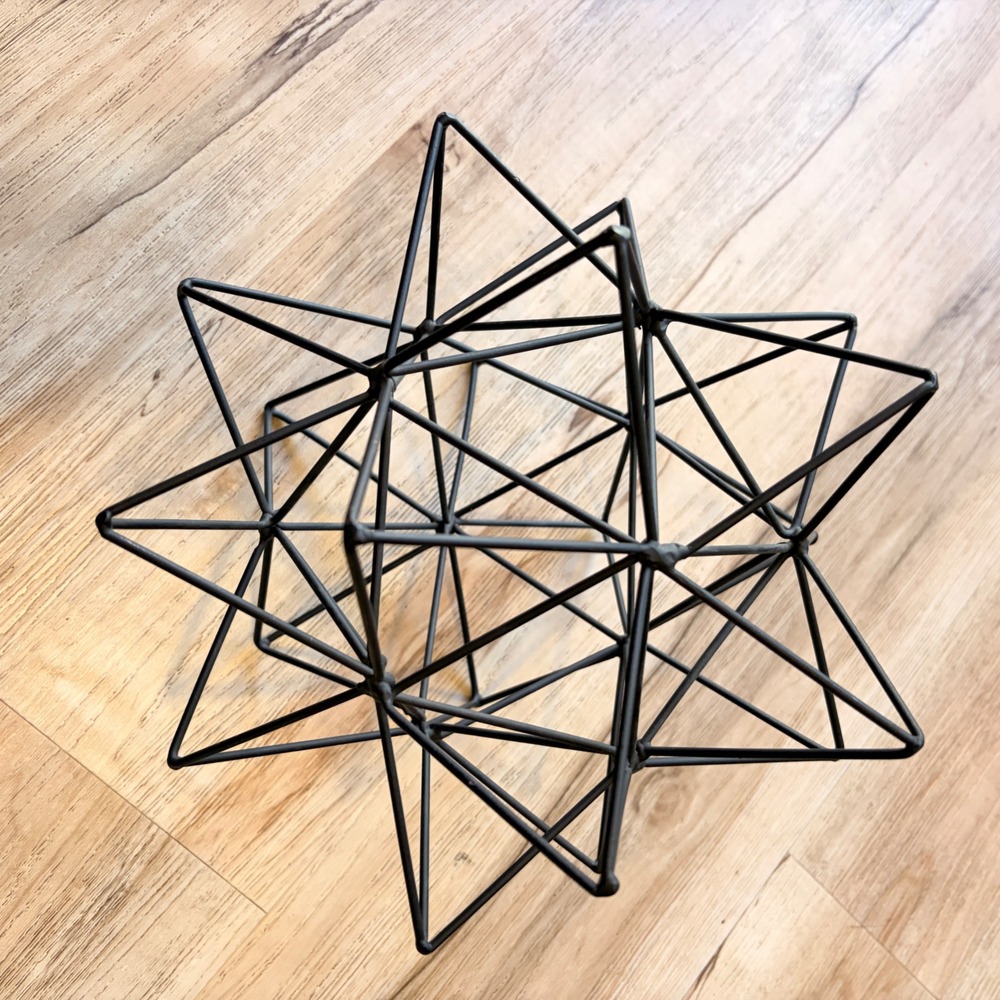 Modern Matte Black Metal Geometric Starburst Urchin Sculpture Tabletop Decor - Picture 6 of 9